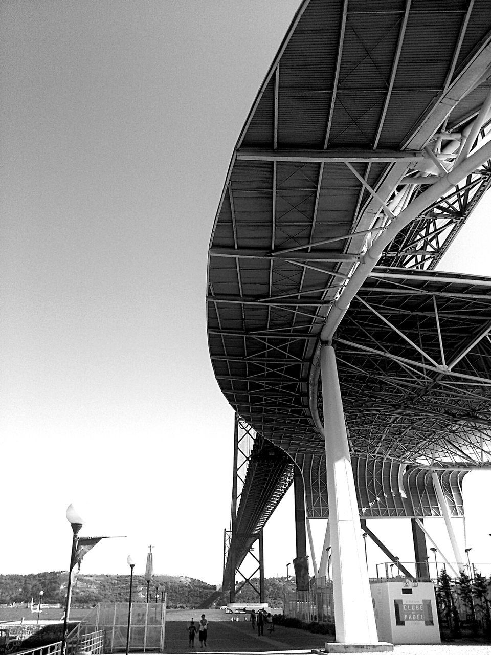 Low angle view of bridge against clear sky