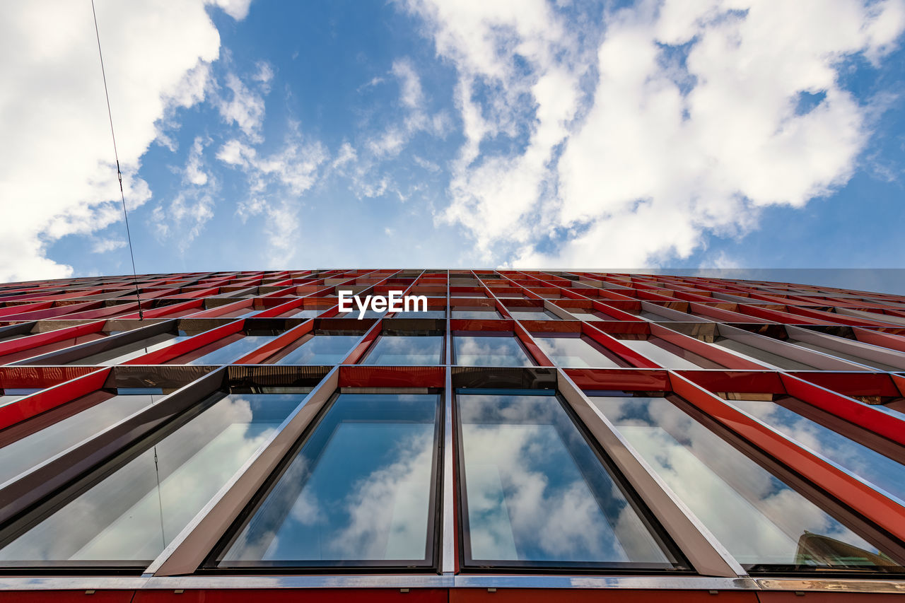 Low angle view of modern building against sky