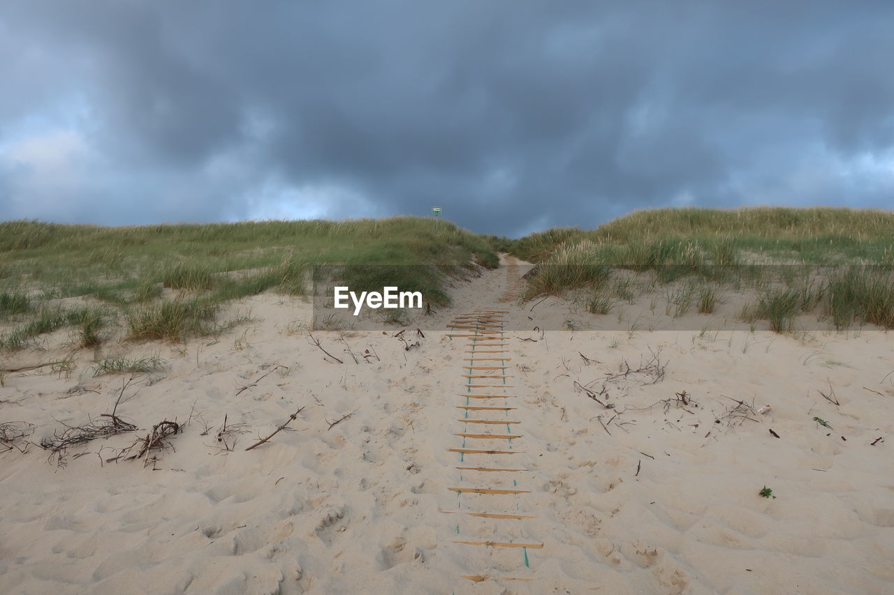 Scenic view of beach against sky