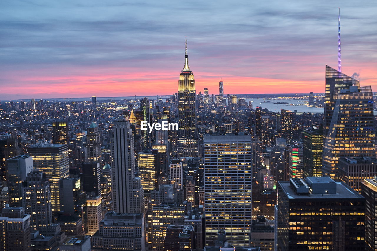 New york at sunset seen from top of the rock