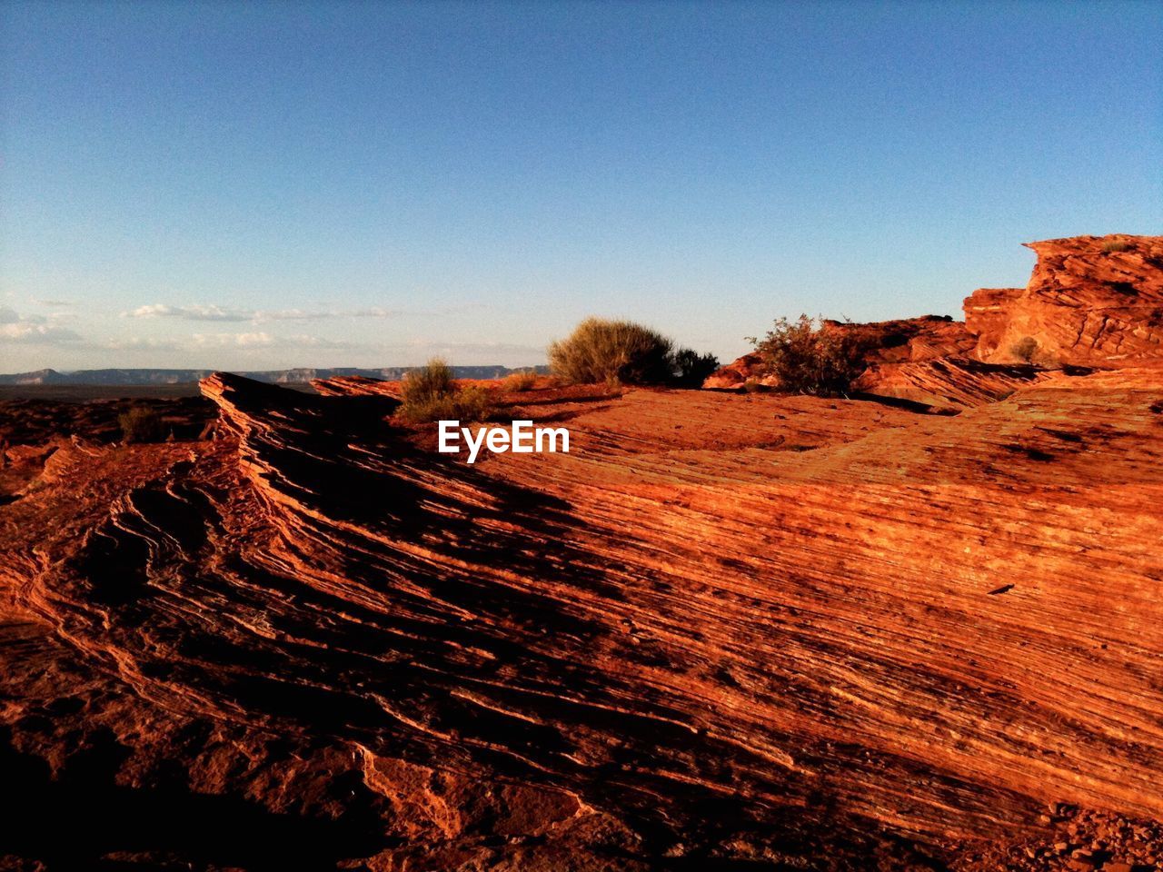 Landscape against clear sky