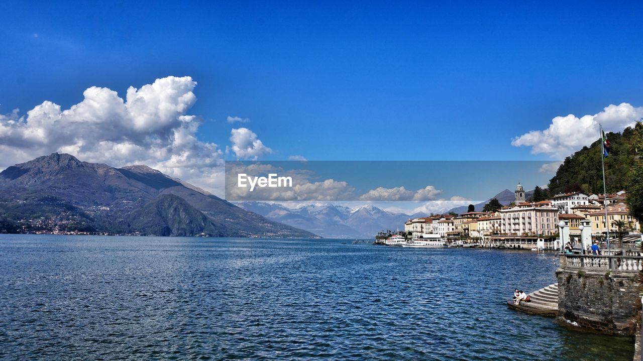 Bellagio by lake como with mountains against sky