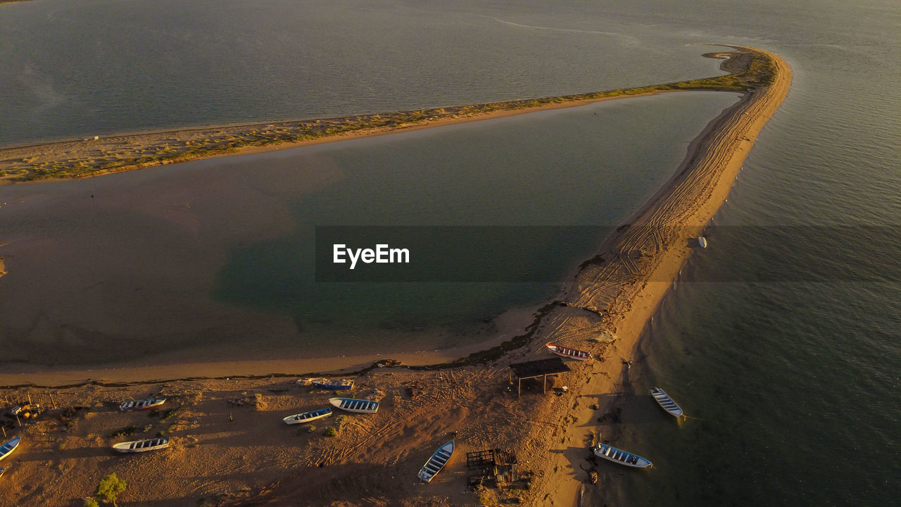 HIGH ANGLE VIEW OF BEACH AND SEA