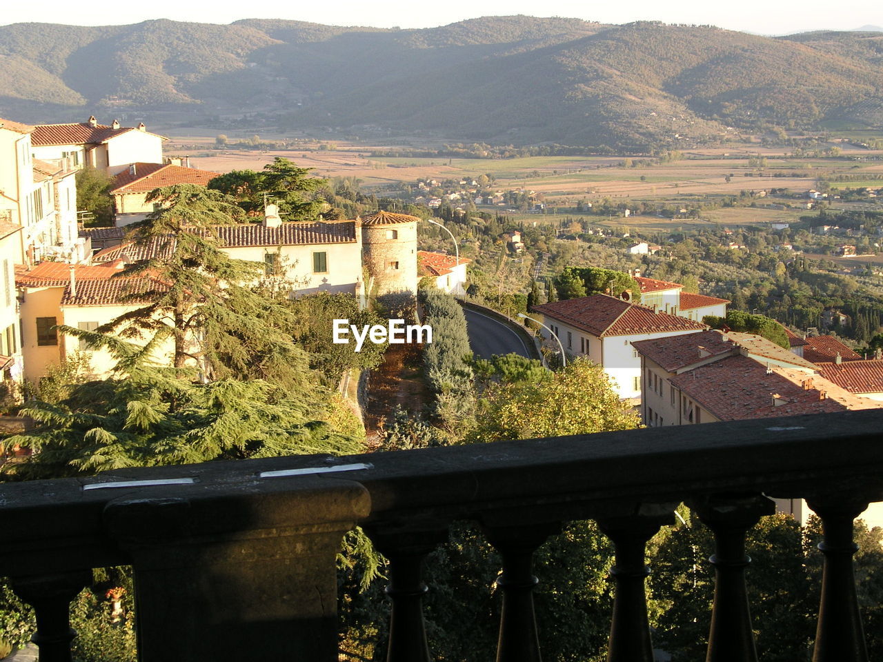 HIGH ANGLE VIEW OF TREES AGAINST MOUNTAINS