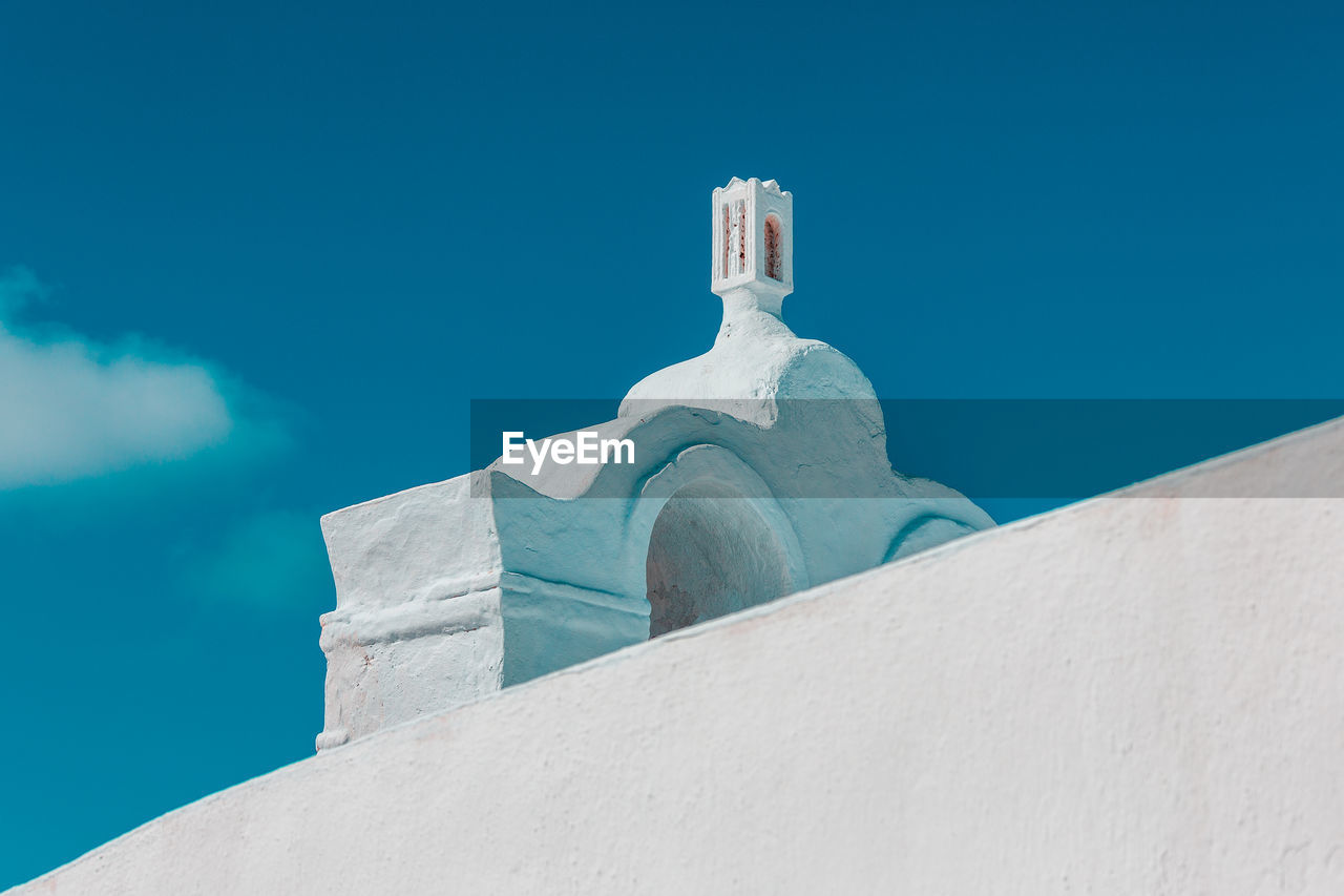 Tower of a church on santorini island, greece.