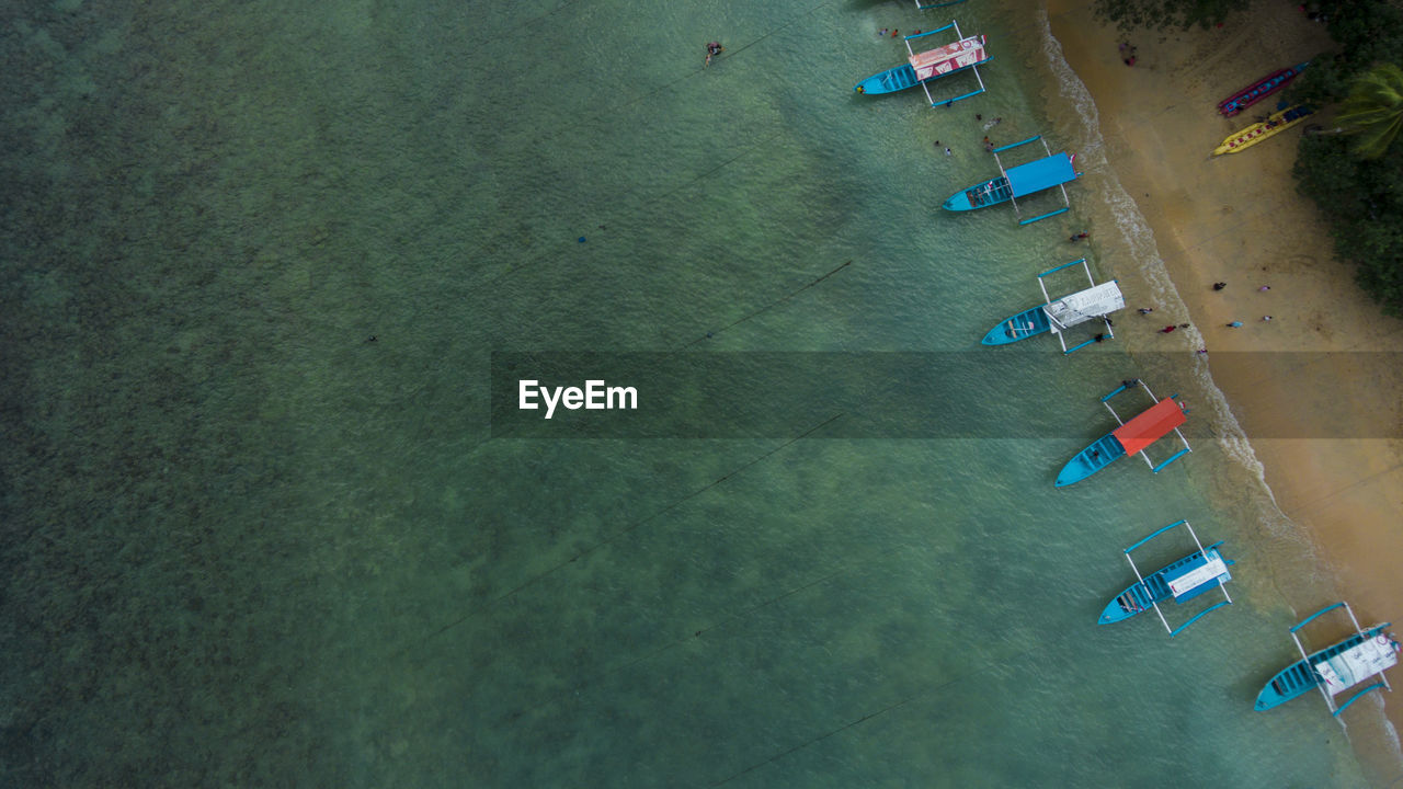 High angle view of beach