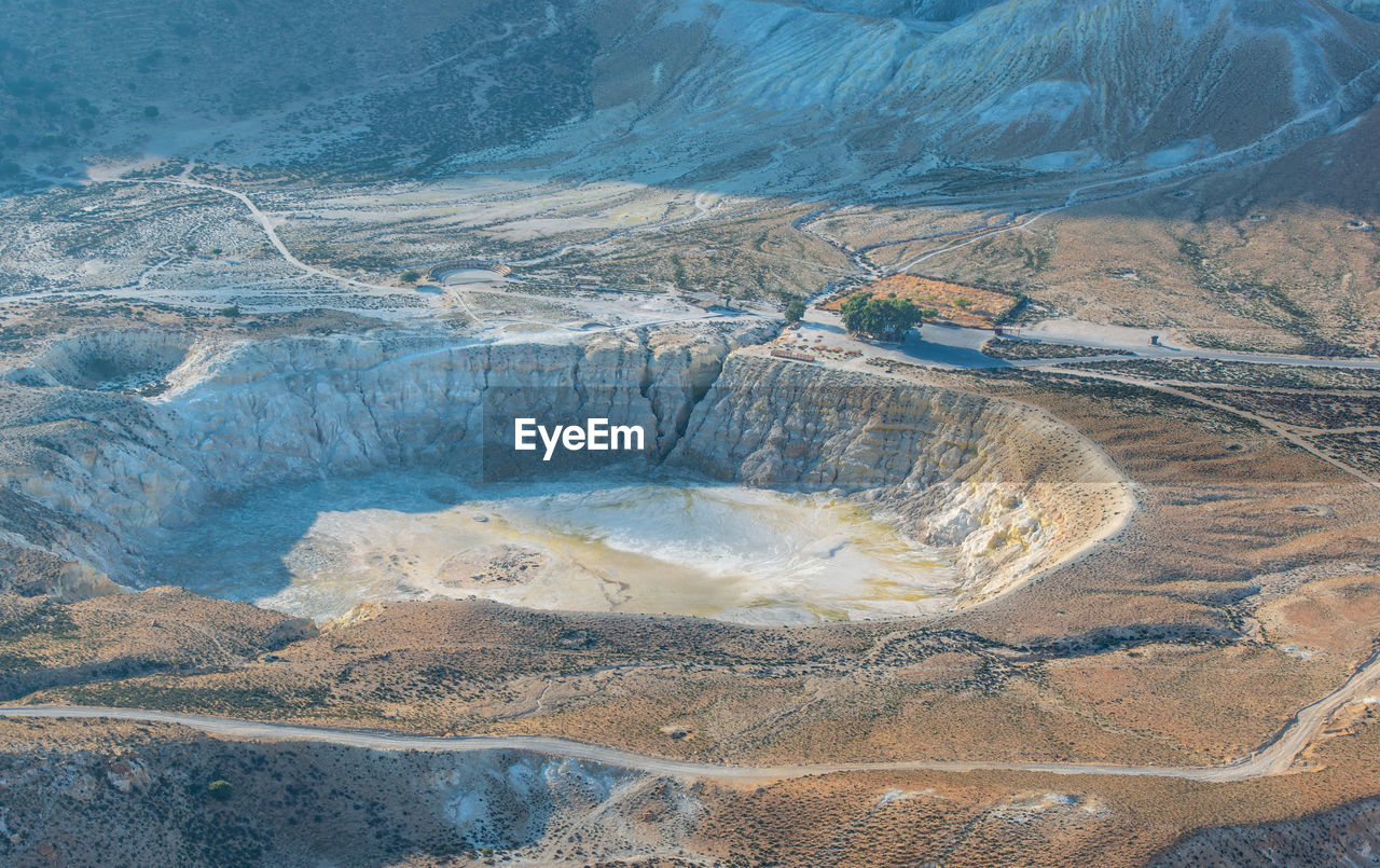 Volcanic crater stefanos in the lakki valley of the island nisyros greece