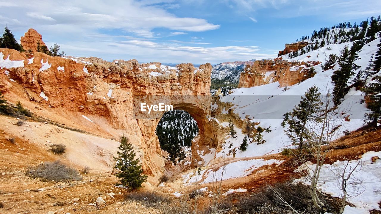 PANORAMIC VIEW OF SNOWCAPPED MOUNTAINS AGAINST SKY