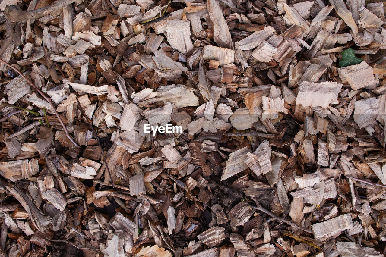 Full frame shot of wood shavings