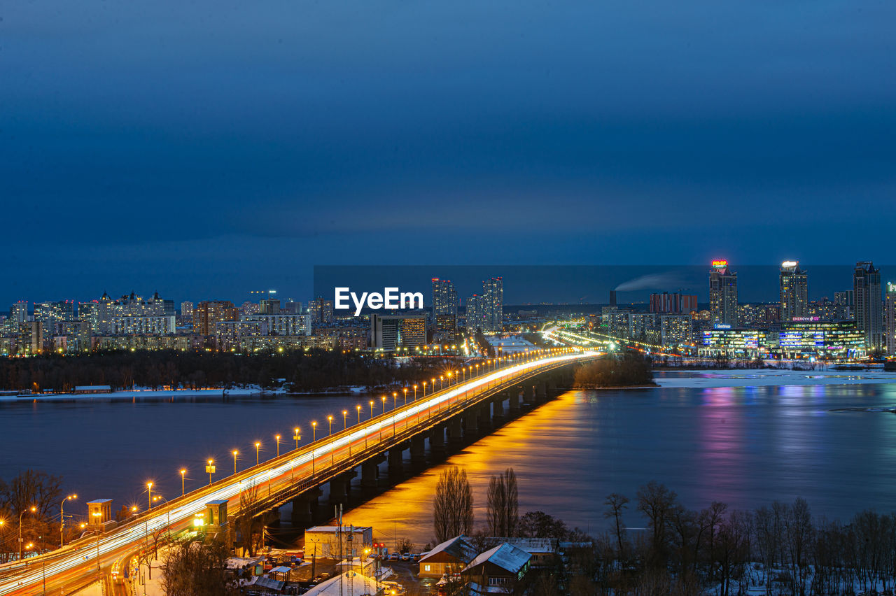 Illuminated city at night