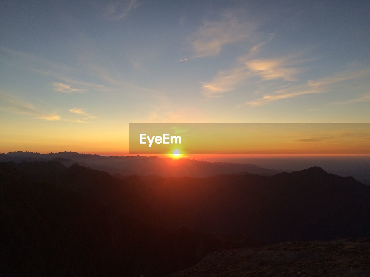 Scenic view of landscape against sky during sunset