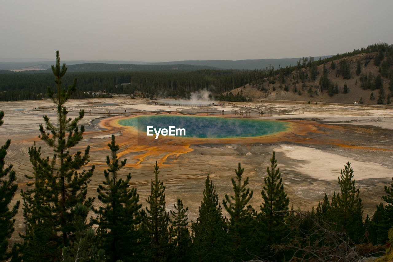 Scenic view of champagne pool against sky