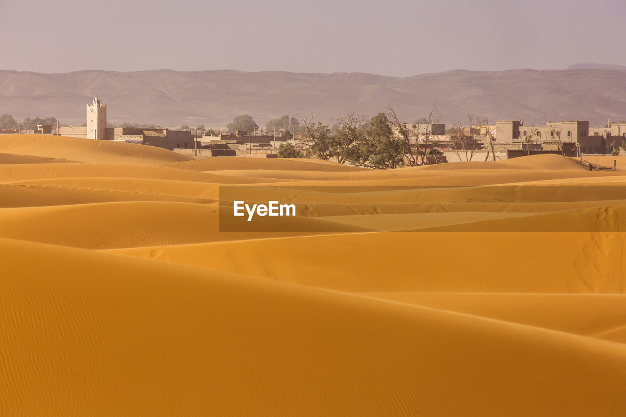 Scenic view of desert against sky