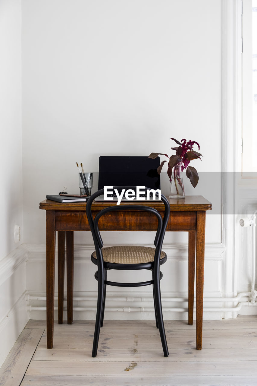 View of laptop on desk