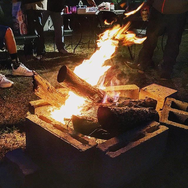 FIREWOOD BURNING IN DARK