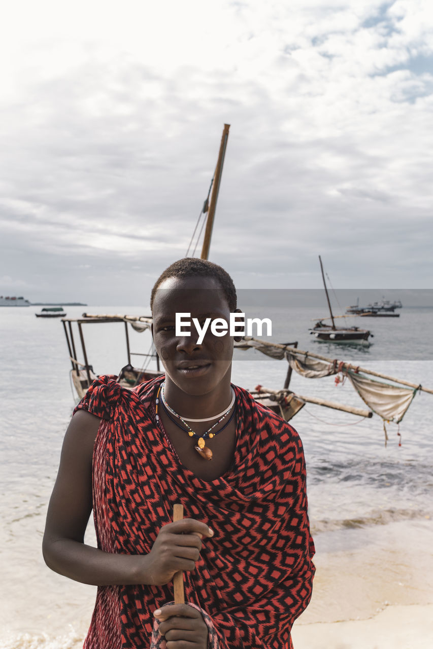Maasai man on the beach