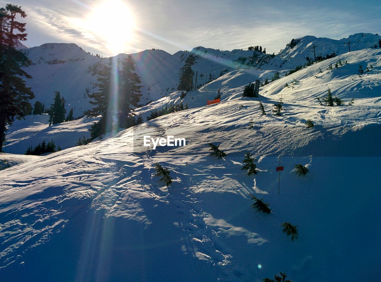 SCENIC VIEW OF SNOWCAPPED MOUNTAIN AGAINST SKY