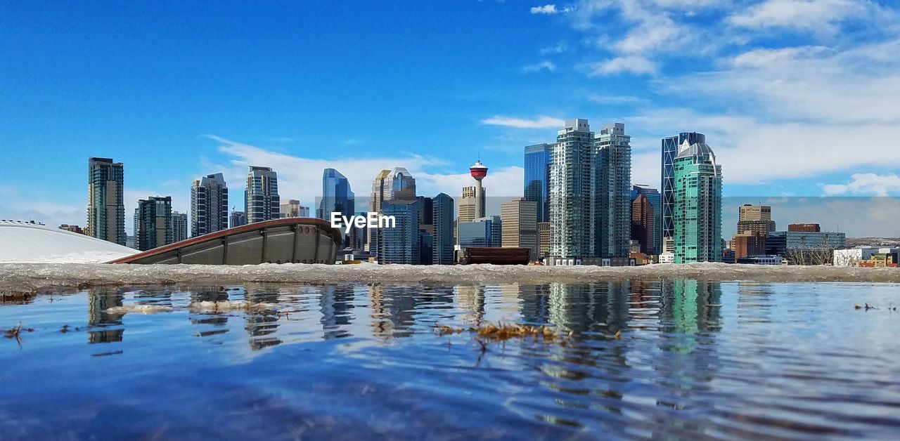 Reflection of buildings in water