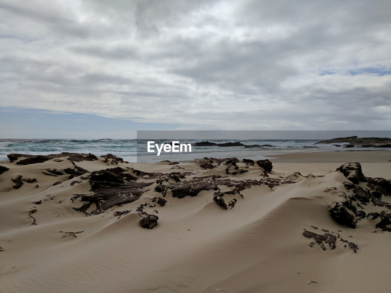 Scenic view of beach against sky