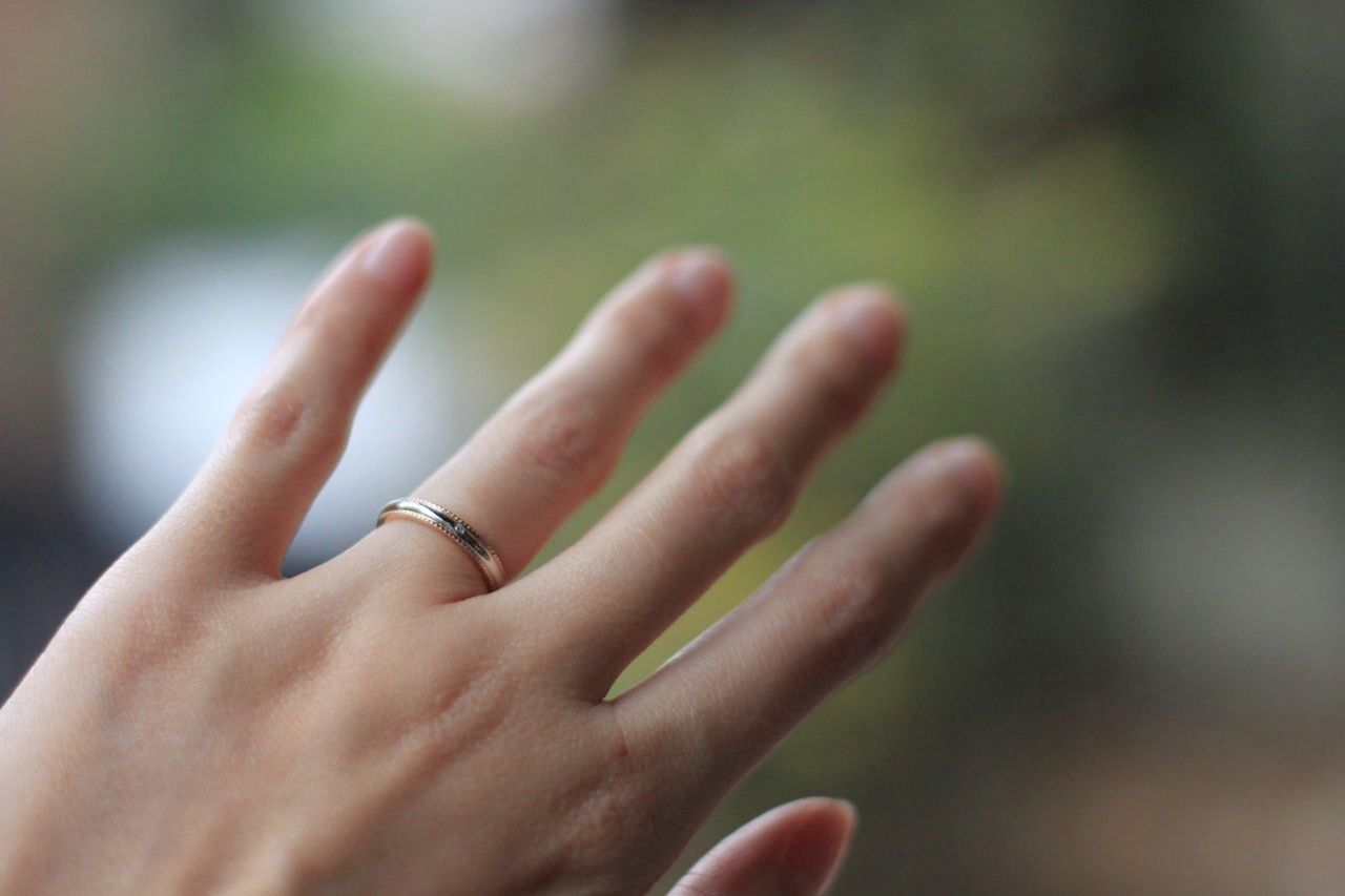 Cropped image of hand with ring