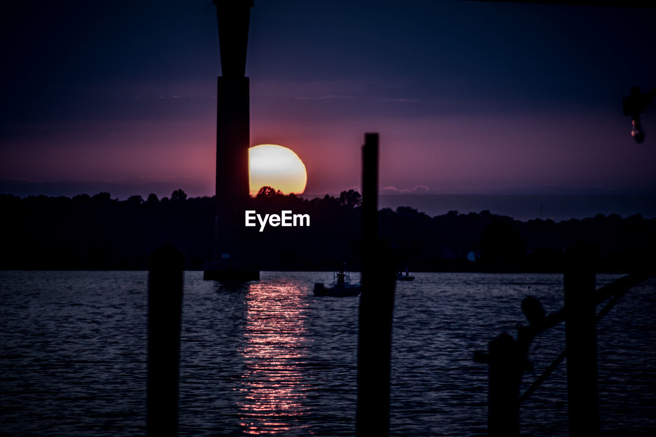 SCENIC VIEW OF RIVER AGAINST SKY DURING SUNSET