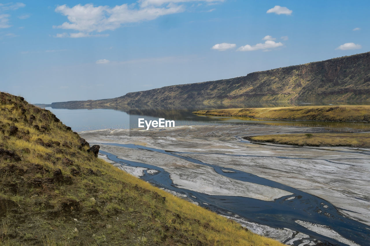 Scenic view of little magadi at magadi, rift valley, kenya