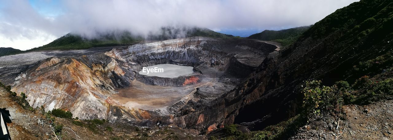 Panoramic view of mountains against sky