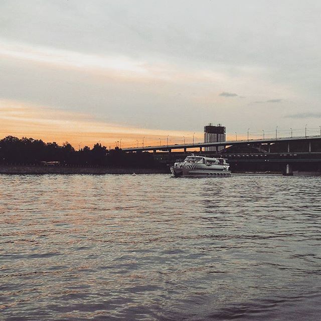 VIEW OF RIVER AT SUNSET