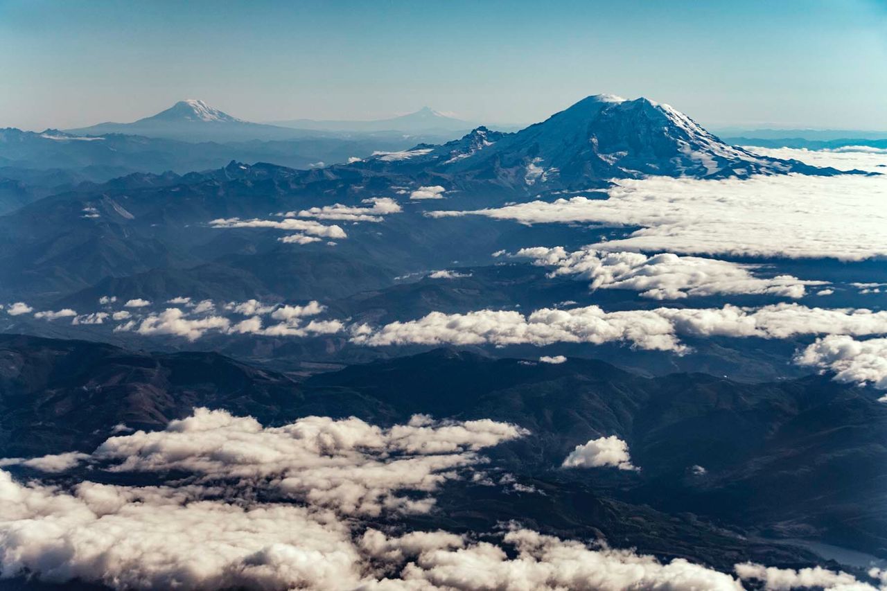 Scenic view of snowcapped mountains