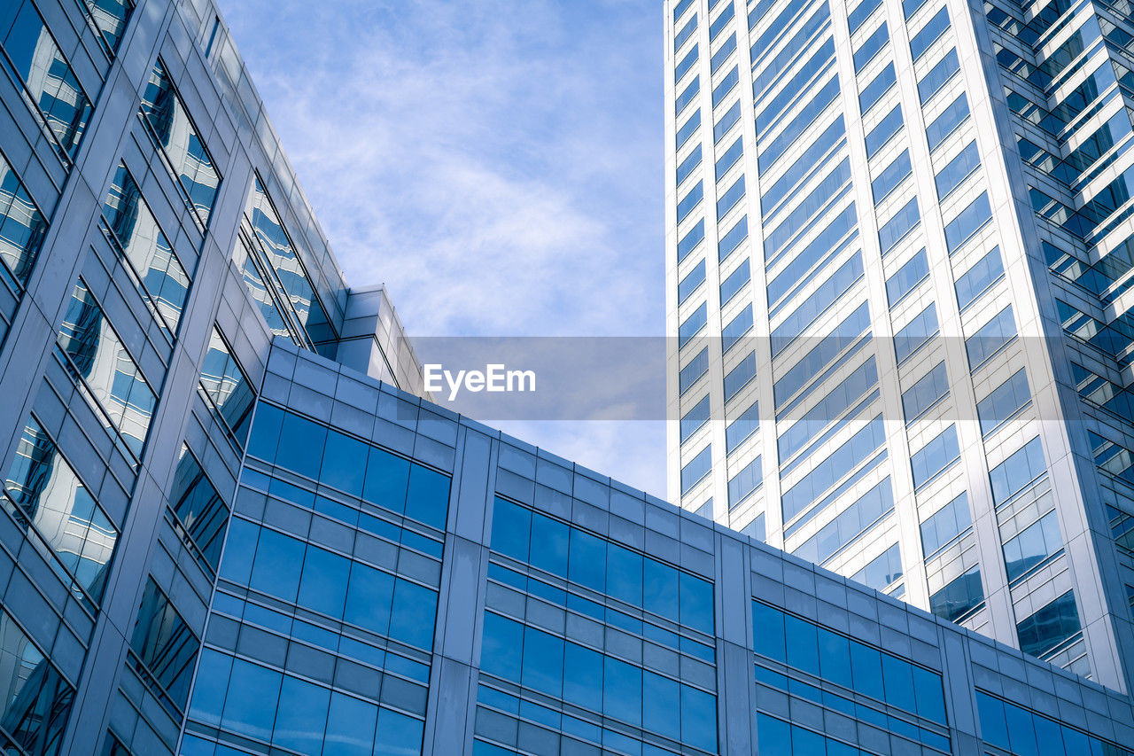 Glass business office building in a modern city. financial center building. exterior view of modern