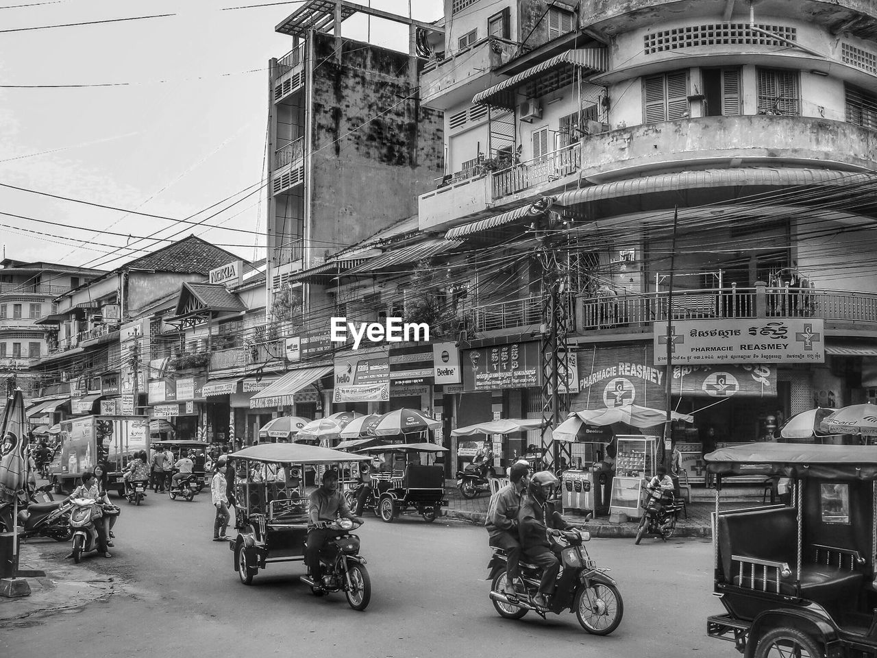 Busy street in oriental city