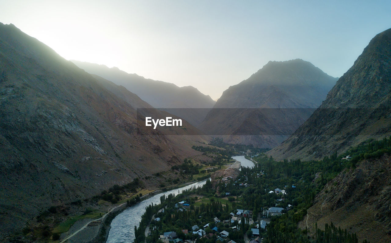 Scenic view of mountains against sky