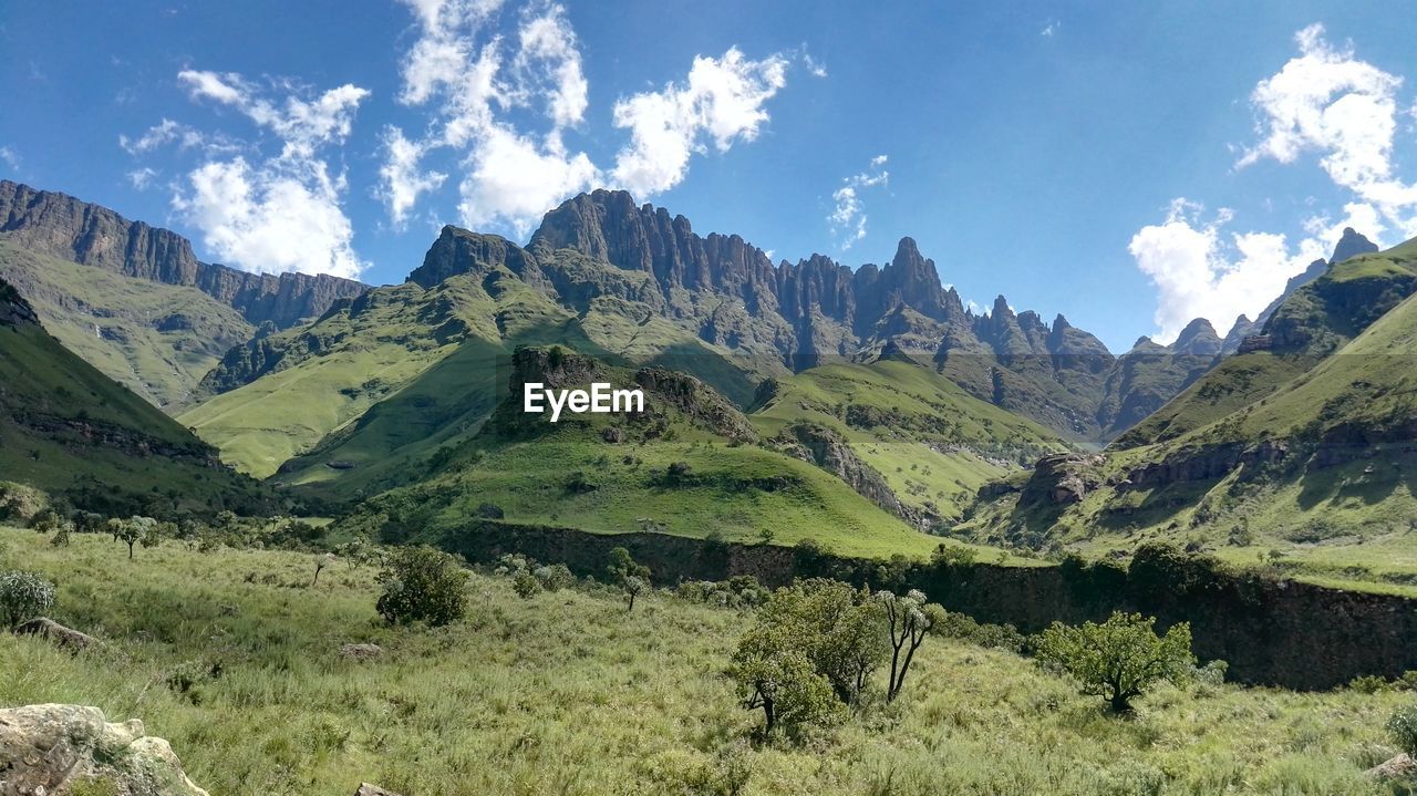 Scenic view of mountains against sky