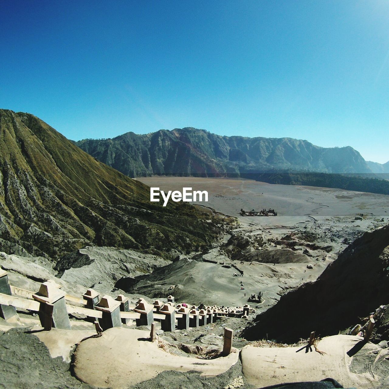 High angle view of people on beach