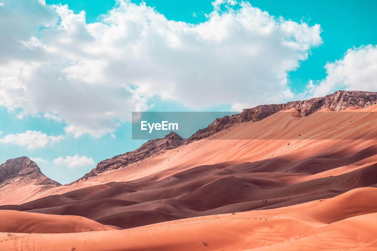 Scenic view of desert against sky