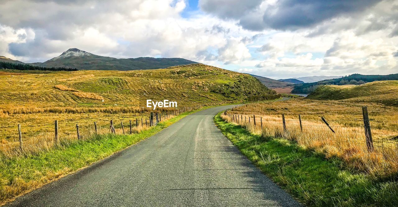 EMPTY ROAD ALONG LANDSCAPE