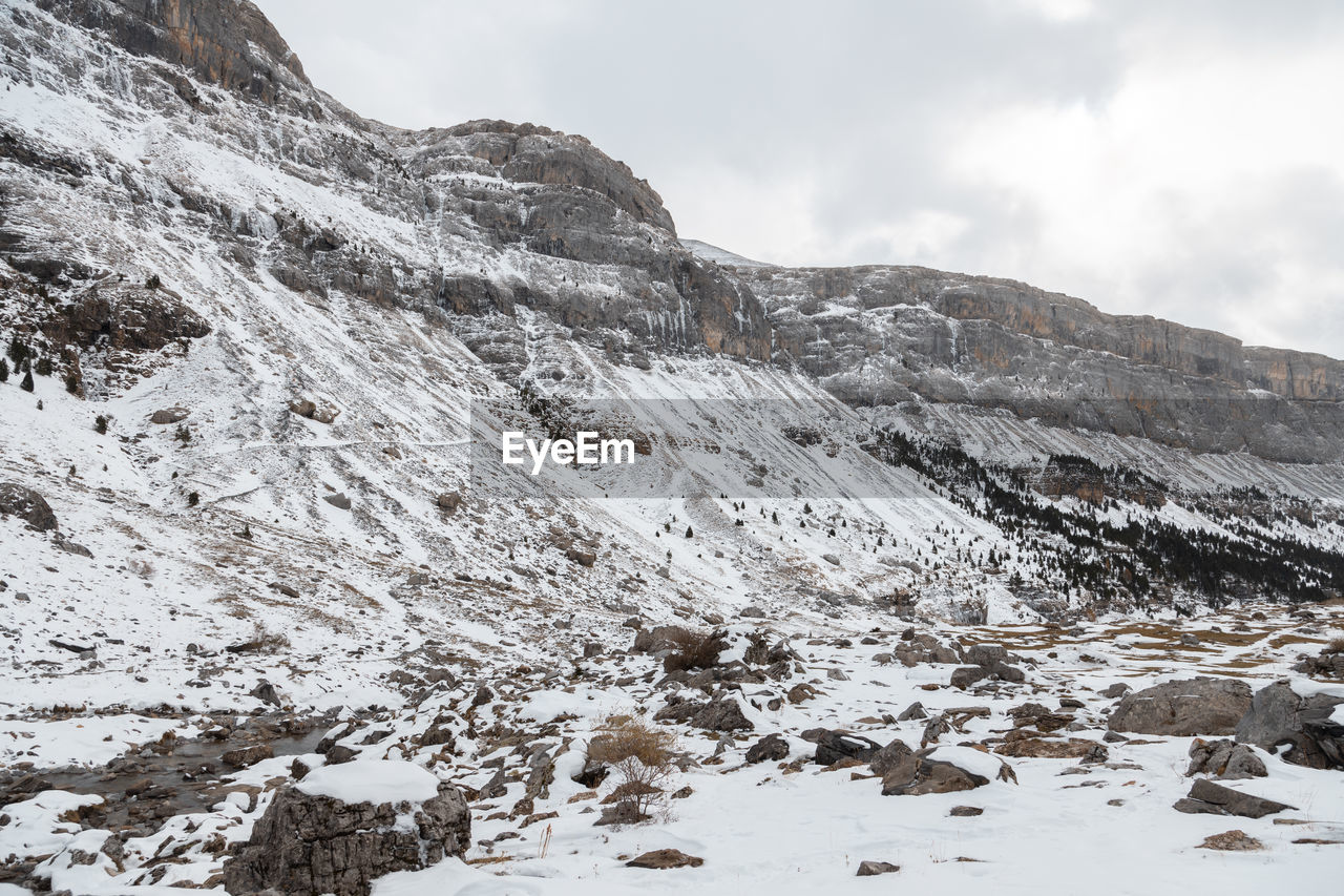 Snow covered mountain against sky