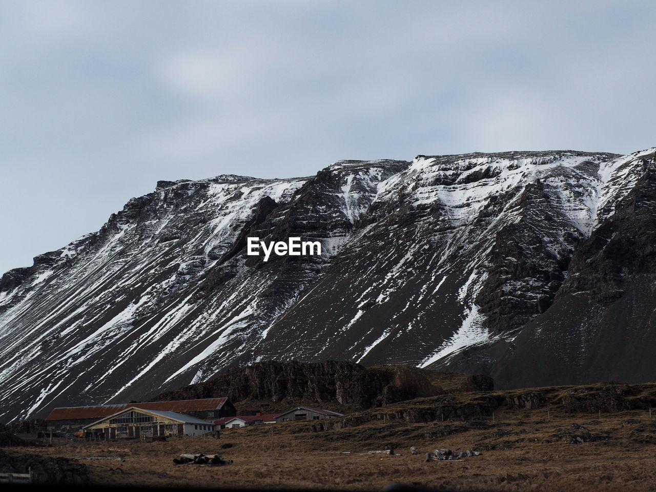 Snow cover the mountains against the sky