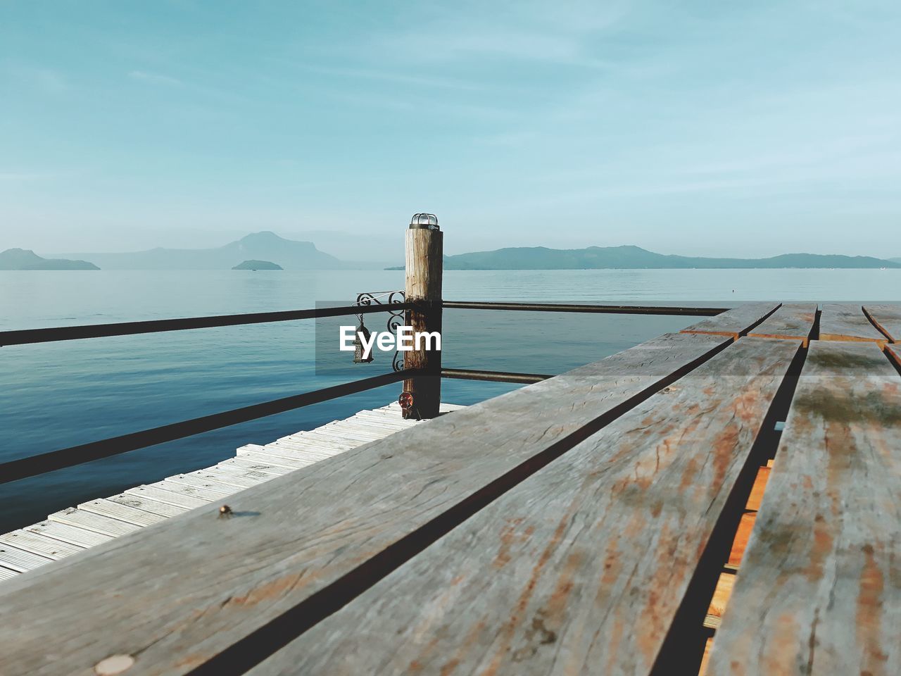 Pier over sea against sky