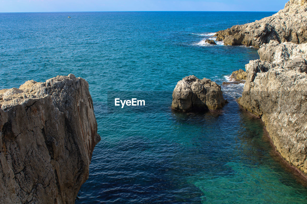 Scenic view of the horizon and the sea