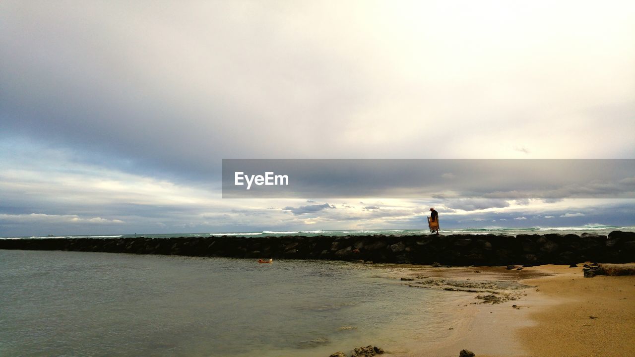 VIEW OF SEA AGAINST CLOUDY SKY