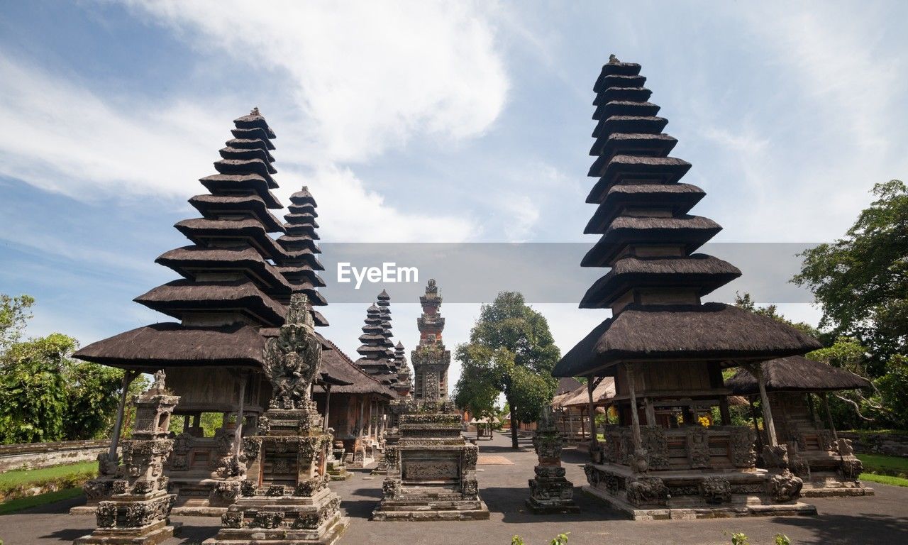 Low angle view of temple against sky