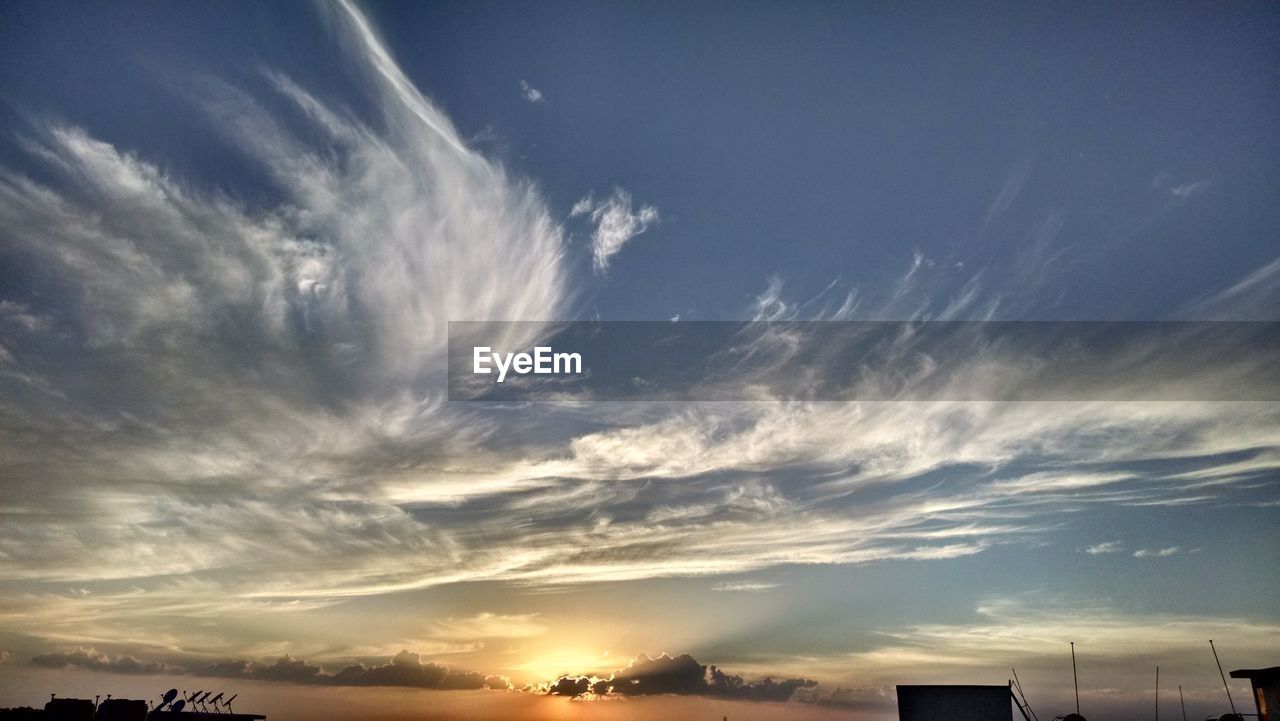 Low angle view of dramatic sky