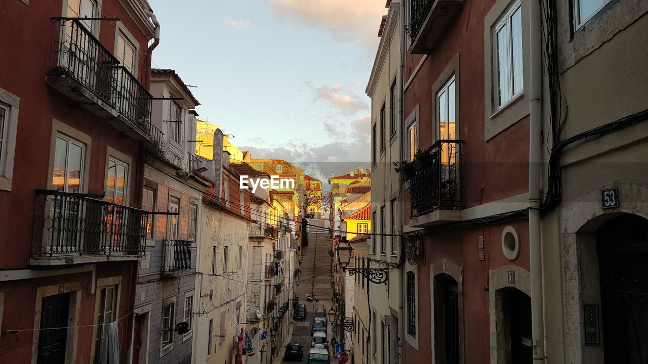 Low angle view of residential buildings against sky