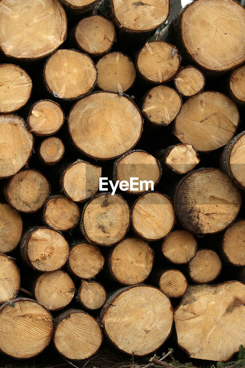 Full frame shot of logs