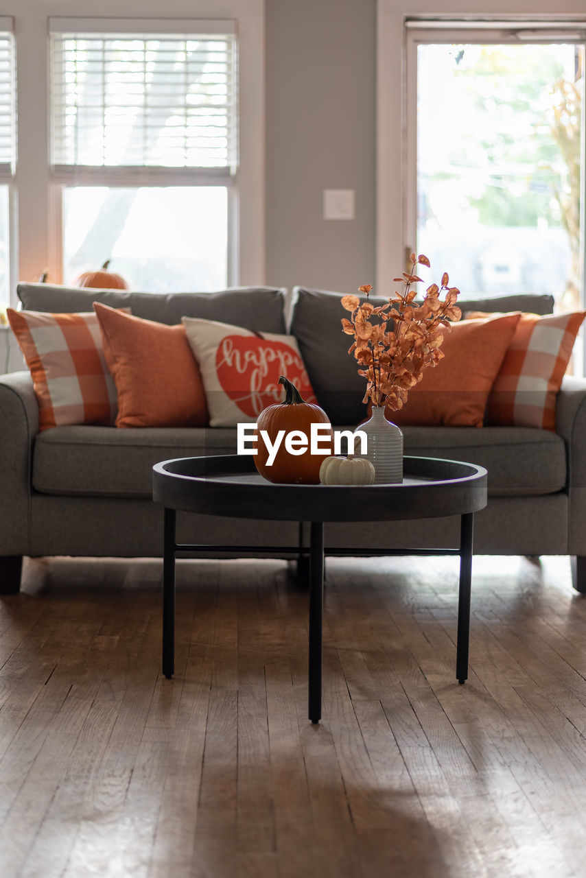 Simple and stylish fall decorations in the living room