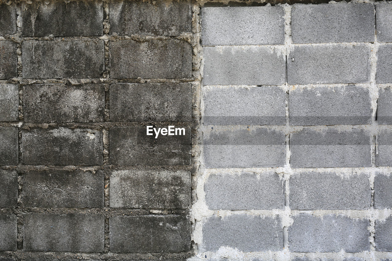 FULL FRAME SHOT OF WALL WITH CONCRETE