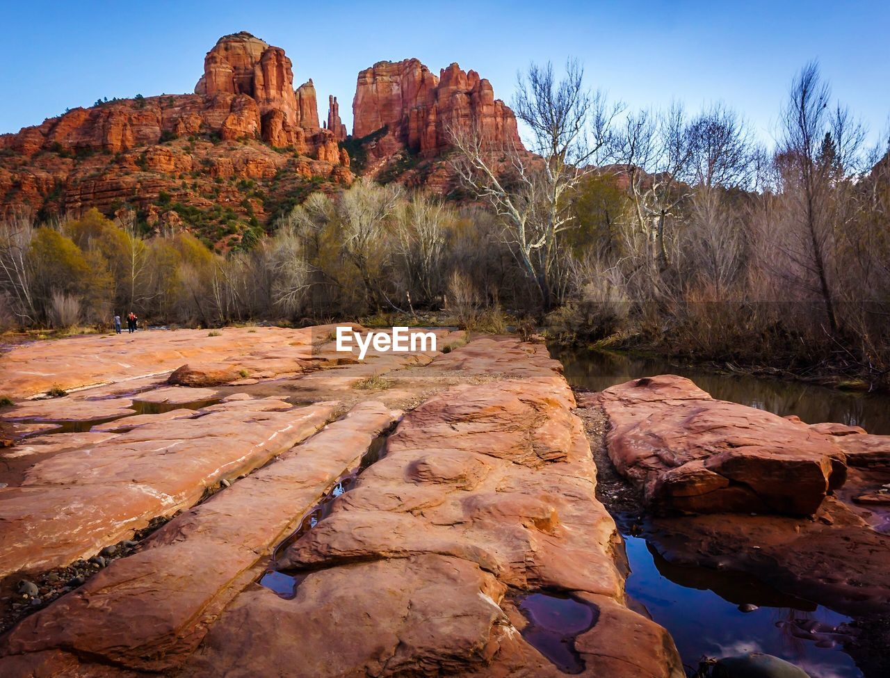 Rock formations on landscape