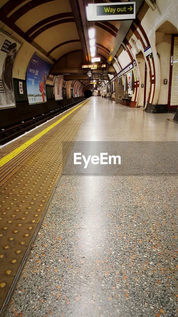 EMPTY RAILWAY STATION PLATFORM