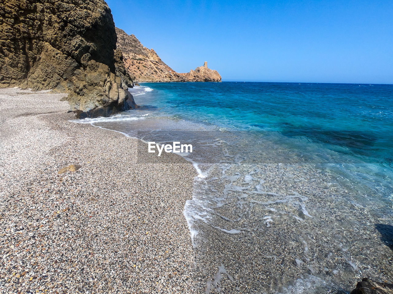 SCENIC VIEW OF BEACH AGAINST CLEAR SKY